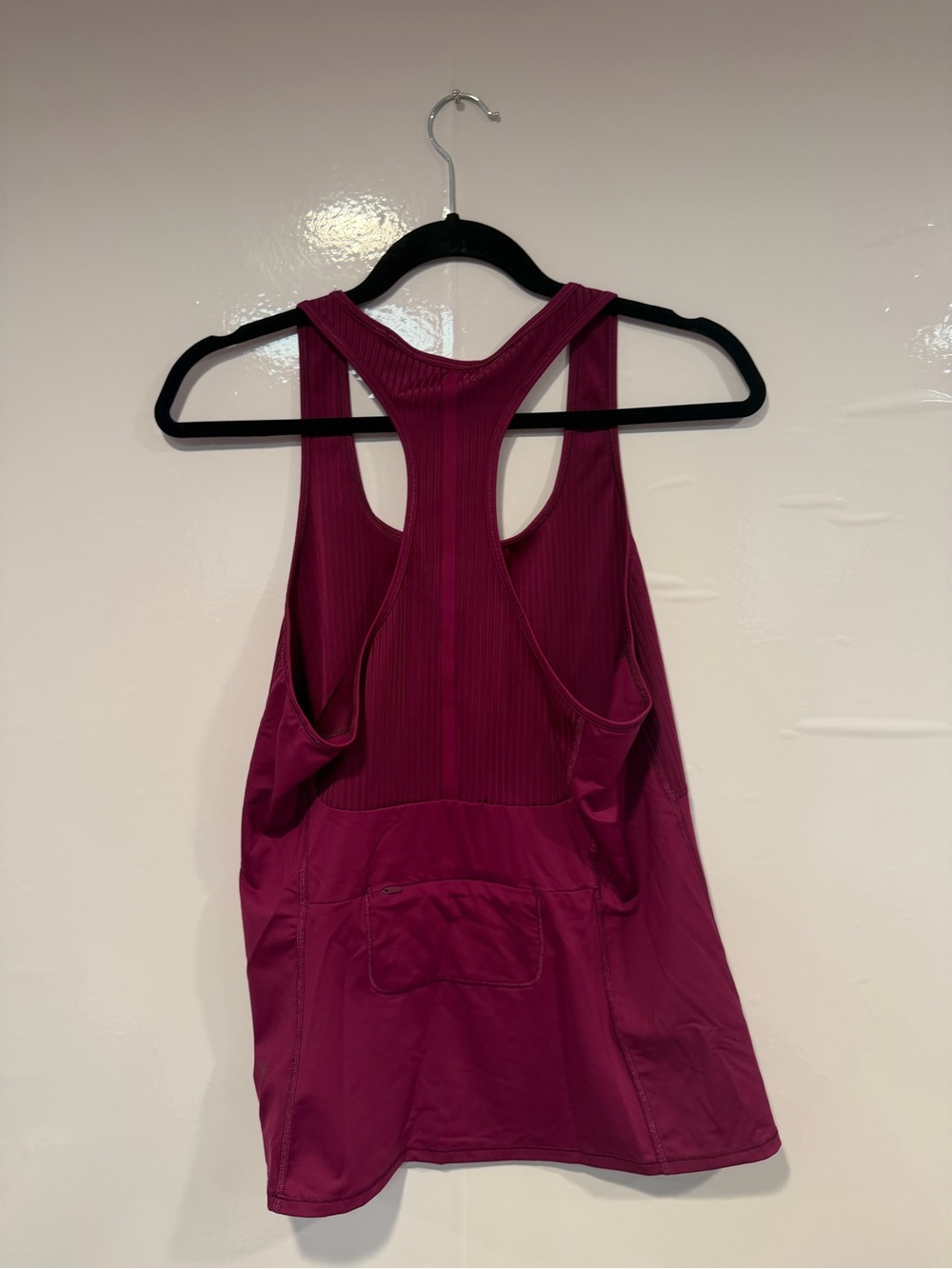 Athleta Magenta Ribbed top Racerback Tank - Picture 3 of 4